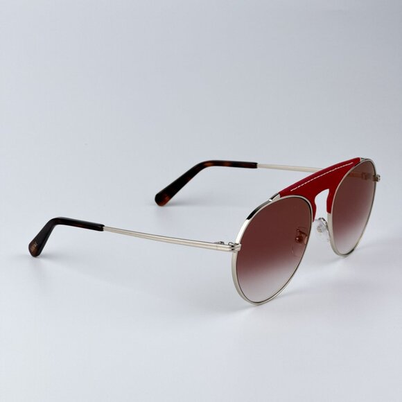 Loewe Women BRAND NEW Sunglasses LW40005U 33G Red Leather Brown Gradient Pilot main image 11